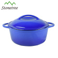 Cazuela de hierro fundido azul claro de olla caliente nueva venta por mayor